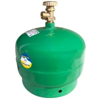 Туристическая газовый баллон Golden Lion Rudyy CK-630 5 литров 2кг без горелки, Бытовой балон 2.5 кВт Пропан с ручкой GL-2 PK-630 для дома Зеленый