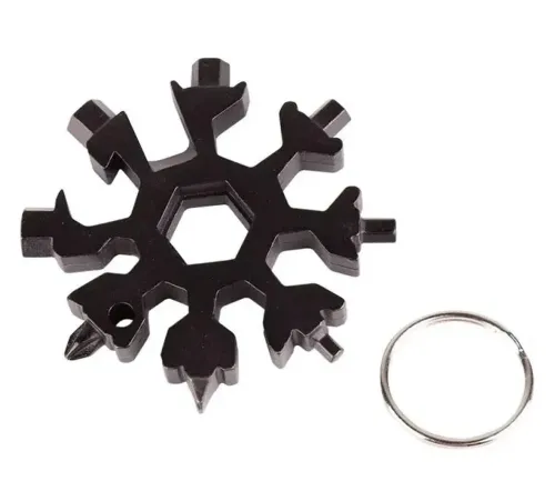 Універсальний інструмент мультитул з кільцем 18 в 1 SnowFlake Wrench Tool, портативний набір ключів Сніжинка викрутка, шестигранник, гайковий ключ
