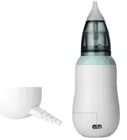 Дитячий акумуляторний назальний аспіратор Vancocon VA-162 USB з насадками для дитини, електричний соплеотсос для новонароджених і маленьких дітей