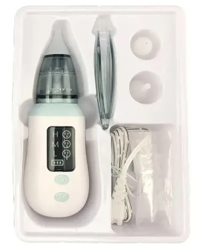 Дитячий акумуляторний назальний аспіратор Vancocon VA-162 USB з насадками для дитини, електричний соплеотсос для новонароджених і маленьких дітей