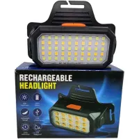 Налобный аккумуляторный фонарик Bailong BL-5120 70 COB LED с белым и красным светом, Светодиодный фонарь с креплением на голову 6 режимов Черный