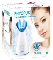 Парова сауна для омолодження та зволоження обличчя з інгалятором Phyopus Facial Ionic Steamer CL-5358, Розпарювач 2в1 з іонізатором для чищення шкіри