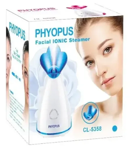 Парова сауна для омолодження та зволоження обличчя з інгалятором Phyopus Facial Ionic Steamer CL-5358, Розпарювач 2в1 з іонізатором для чищення шкіри