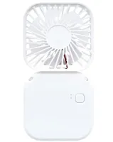 Складаний акумуляторний вентилятор Holding Fan YH-6 3 швидкості з ремінцем на шию, Бездротовий ручний охолоджувач YH6 на акумуляторі від USB Білий