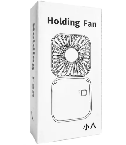 Складаний акумуляторний вентилятор Holding Fan YH-6 3 швидкості з ремінцем на шию, Бездротовий ручний охолоджувач YH6 на акумуляторі від USB Білий