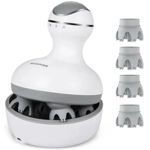 Бездротовий водонепроникний масажер Smart Scalp Massager ST-701 для голови, шиї і плечей акумуляторний масажер для кішок і собак Verte-X 3D Білий