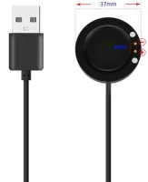 Магнітний зарядний пристрій IS7 Charging Line для Smart Watch T500, Магнітна USB зарядка 37мм 2-конектора для зарядки смарт годинників Чорна