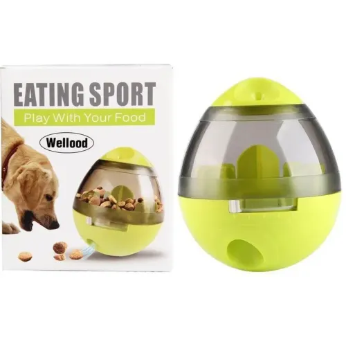 Годівниця з отвором для їжі Eating Sport 2 в 1, Стакан для домашніх тварин, інтерактивна іграшка диспенсер для собак і котів Для дому Зелена