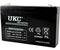 Гелевий акумулятор Gel BATTERY UKC 6V 7A свинцево кислотна акумуляторна батарея