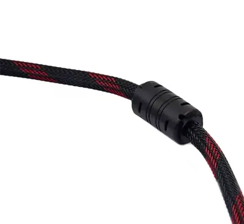 Посилений кабель Hdmi to Hdmi 10м 1080p в обмотці Кабель-подовжувач HDMI-HDMI 10M 10 m, 10 м для монітора і телевізора в обплетенні чорно червоний