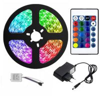 Комплект Светодиодная LED лента 3528 RGB Все цвета 12V цветная 5м пульт блок, разноцветная в силиконе SMD2835 многоцветная светодиодной ленты