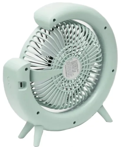 Настільний акумуляторний вентилятор Colorful Desktop Fan FH - 668 зі світлодіодним RGB підсвічуванням 5W, що обертається бездротової охолоджувач повітря