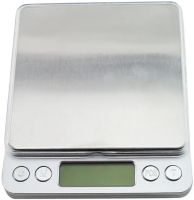 Великі ювелірні ваги Domotec MS-1729 від 0.1 гр до 2000 гр на 2 кг грамові електронні ваги з 2-ма чашами тарами і дисплеєм на батарейках сірі