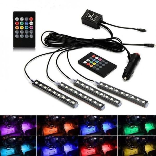 Универсальная автомобильная RGB led подсветка LED AMBIENT HR-01678, RGB подсветка для авто, влагозащитная