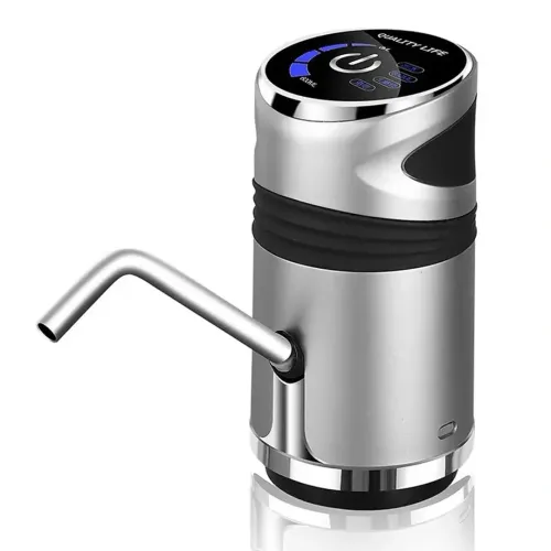 Автоматична помпа для води на бутель Water Dispenser XL - 129 срібляста, портативний акумуляторний насос електричний диспенсер дозатор на кулер