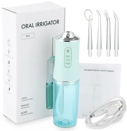 Іригатор для порожнини рота 230 мл Portable Oral Irrigator PR-230, Бездротовий портативний Медичний для чищення зубів з 4 насадками в комплекті