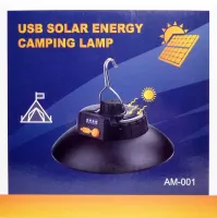 Универсальный подвесной фонарь Solar Energy Lamp AM-001 с солнечной батареей и крючком от USB, Аккумуляторная подвесная лампа для кемпинга Ma-100