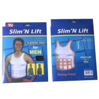 Стягуюча майка для чоловіків Slim'n Lift men коригуюча чоловіча білизна White, чоловіча коригуюча майка Слім енд ліфт фо Мен Біла
