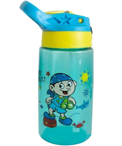Дитяча пляшка поїлка з трубочкою Baby bottle LB-400 для води і соку, поїльник пляшечка для напоїв 260мл з ручкою LB400 для подорожей і походів