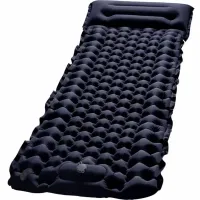 Надувний туристичний матрац з подушкою Outdoor Sleeping GS-710 з вбудованим насосом, Каремат 190Х60Х5СМ з підголовником для кемпінгу SD - 01 Чорний