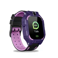 Наручні розумні дитячі смарт годинник Smart Watch X17 400 мА / год з сім-картою, GPS, відеодзвінком і ліхтариком водонепроникні для дітей фіолетові