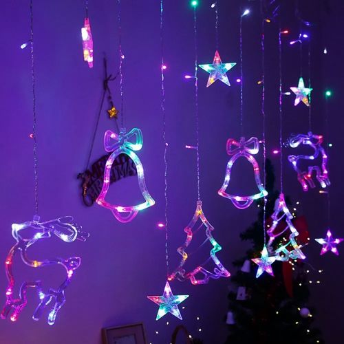 Внутрішня кольорова гірлянда штора, завіса Різдво Christmas Style 2. 5Х1 м 138 LED діодів m новорічна Світлодіодна RGB на вікно 2. 5мх1м 220V