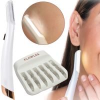Женский триммер для лица Flawless Dermaplane Glo светодиодная женская бритва с LED подсветкой для удаления волос с бровей 6 лезвий на батарейках