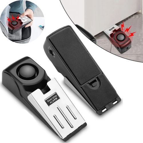 Бездротова дверна Сигналізація Door Stop Alarm захист вхідних дверей будинку Стоп двері звукова з датчиком вібрації і звуком 120 дБ на батарейках