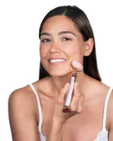Вібромасажер ролер для обличчя Flawless Contour масажний ролик з двома насадками на батарейках, електричний масажер для масажу, ролик-масажер
