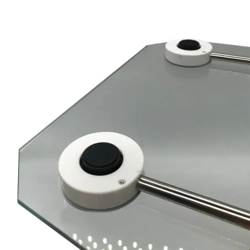 Електронні підлогові ваги Domotec MS-2003B до 180 кг квадратні скляні ваги з Led дисплеєм для зважування Домотек MS2003B крок 0.1 кг прозорі