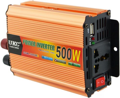 Автомобільний інвертор UKC SSK 24V-220V 500W авто перетворювач напруги струму від прикурювача та акумулятора, зарядний із захистом від перегріву