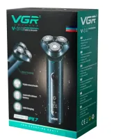 Чоловіча акумуляторна електробритва VGR V-310 для вологого і сухого гоління, Бездротова водонепроникна бритва з трьома плаваючими головками IPX7