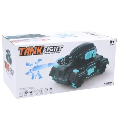 Детский танк на радиоуправлении Tank fight Vulcan 097 стреляющий орбизами на пульте и управлением от руки аккумуляторный вездеход 1200-10A Бирюзовый