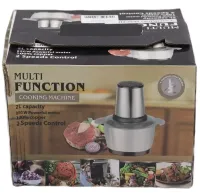 Електричний подрібнювач м'ясорубка Cooking блискавка ZP-051 600W з двоярусним лезом металевий кухонний блендер міні комбайн з чашею 2Л BT-7019