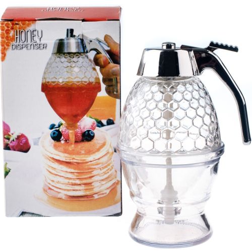 Диспенсер для меду Honey Dispenser ручний дозатор 200 мл, ємність колба для соусів, карамелі, варення, диспенсер-дозатор на підставці 10*15 см