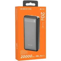 Зовнішній акумулятор повербанк Power Bank Borofone Bj19a 20000mAh PD20W + QC3.0 з швидкою зарядкою, портативний зарядний пристрій батарея 2 виходи