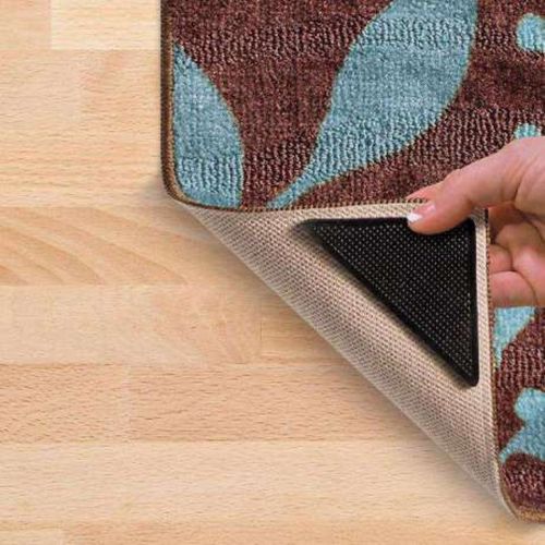 Набір тримачів для килимів 4 шт Ruggies Amazing Reusable Rug Grippers кутові Липучки-фіксатори для килимів