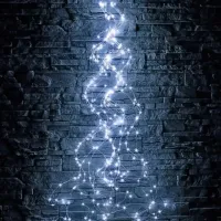 Внутрішня Світлодіодна гірлянда кінський хвіст 200led діодів 2 м 10 ниток Холодний білий для дому роса 10 струн по 2 метри USB Холодна Біла