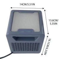 Керамічний інфрачервоний обігрівач Handy Heater Pure Warmth RD-08 1200W, настільний тепловентилятор c LED підсвічуванням, електрообігрівач Чорний