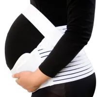 Еластичний бандаж Vitaly Prenatal Belt NJ-138 для вагітних допологовий і післяпологовий, дихаючий пояс для підтримки живота і спини на липучках Білий
