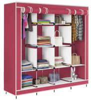 Складной тканевый шкаф  для одежды Storage Wardrobe 88170 на 4 секции, 170х45х175, Каркасный органайзер гардероб для обуви и вещей на 12 полок
