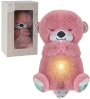 Світна дихаюча Видра Fisher Price FXC66 30 см з диханням для сну дітей, м'яка плюшева іграшка музичний нічник від батарейок Рожева Рожева
