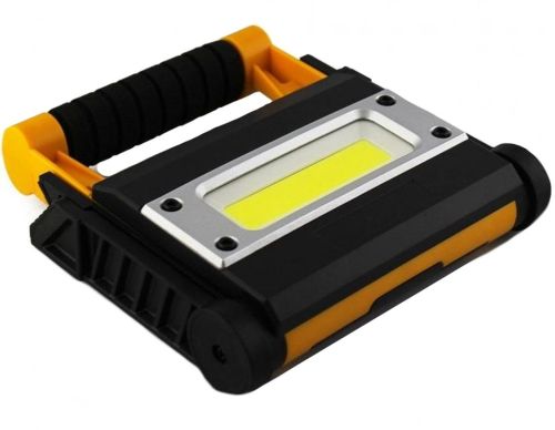 Акумуляторний ручний прожектор X-Balog BL-MS8006 12W, Розкладний LED ліхтар для кемпінгу з опорними ніжками і функцією Power Bank 4 режими Жовтий