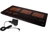 Настінні електронні годинники Clock JH-4622 Red з червоною LED підсвічуванням, Настільні цифрові Годинники червоні з датою і термометром від мережі