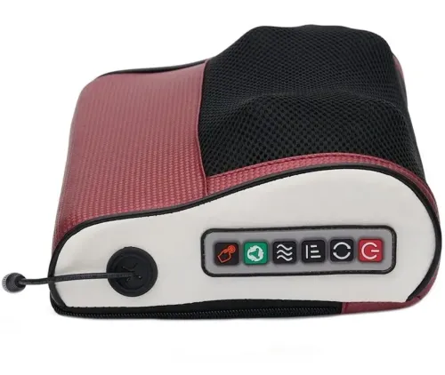 Масажна подушка для спини і шиї Massage Cushion FG214 3 режими роботи з підігрівом 24w роликовий масажер FG - 214 15 кульок від мережі і прикурювача