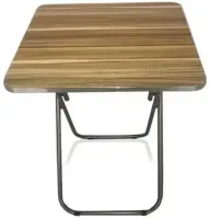 Туристичний розкладний квадратний стіл Square Folding Table 60х60х70 см для пікніка, складаний алюмінієвий столик МДФ для кемпінгу Коричневий