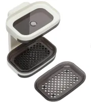 Настінна подвійна мильниця органайзер для мила Soap dish AND872 на липучці, двошаровий тримач сушарка для губки 17х13х10см у ванну на стіну