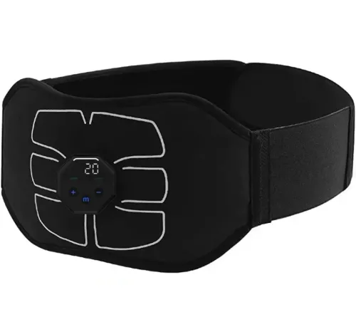 Електричний пояс-стимулятор для черевного преса Abdominal Toning Belt NY-82, масажер міостимулятор W24 для м'язів живота з 6 режимами від USB Чорний