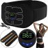 Электрический пояс-стимулятор для брюшного пресса Abdominal Toning Belt NY-82, Массажер миостимулятор W24 для мышц живота с 6 режимами от USB Черный