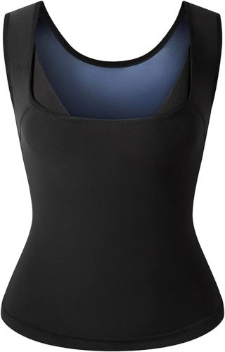 Женская утягивающая майка Sweat Shaper Women's для похудения с эффектом сауны, Майка сауна для занятия спортом для женщин M/L XL/XXL Черная